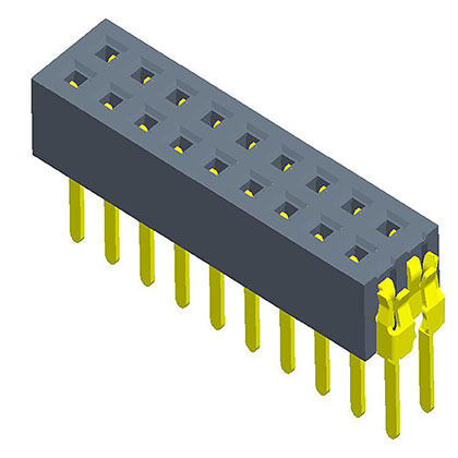 1.27mmFemale Header H=2.1/2.0 with outer post